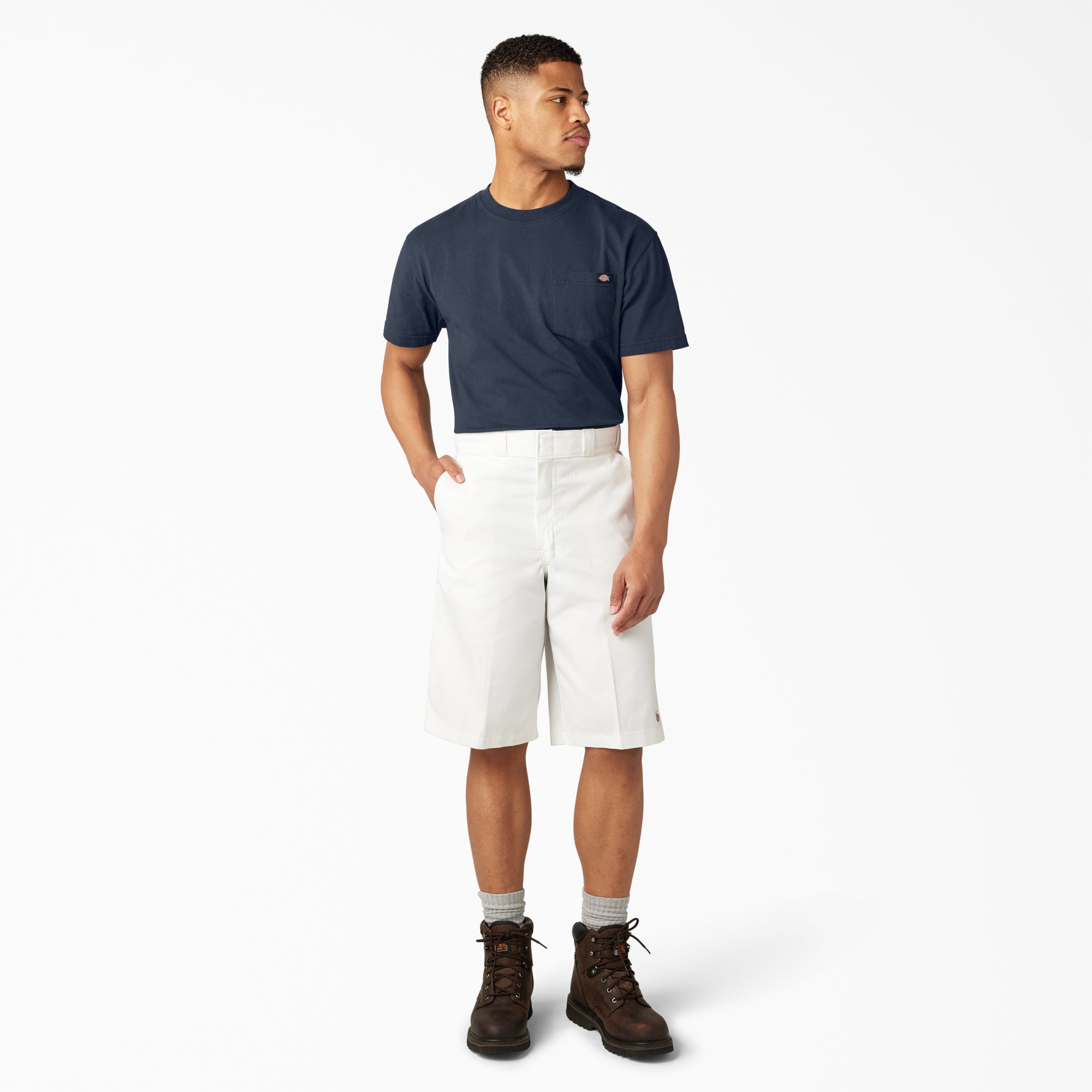 "Loose Fit Flat Front Work Shorts, 13"""
