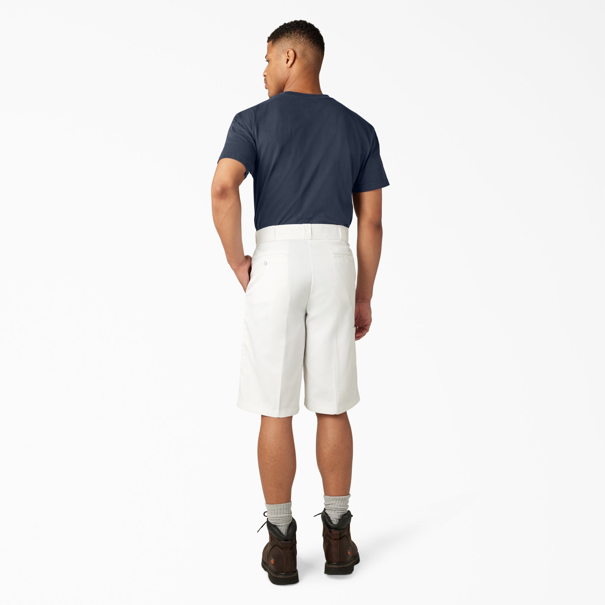 "Loose Fit Flat Front Work Shorts, 13"""