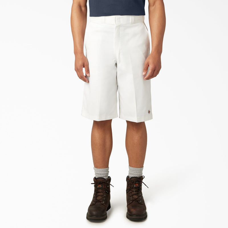 Loose Fit Flat Front Work Shorts, 13"