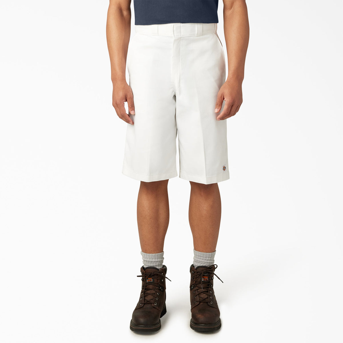 "Loose Fit Flat Front Work Shorts, 13"""