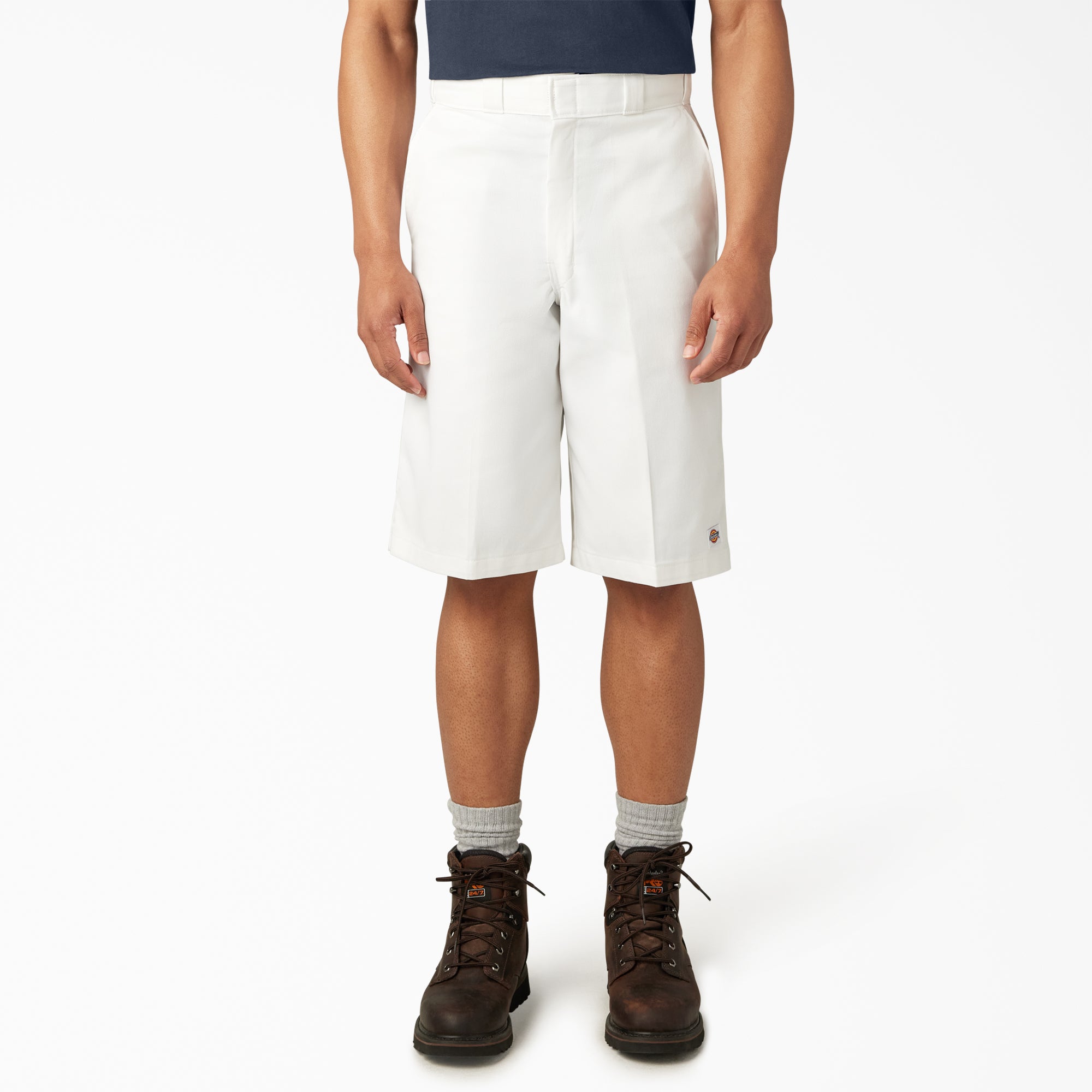 "Loose Fit Flat Front Work Shorts, 13"""