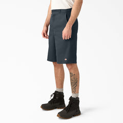 "Loose Fit Flat Front Work Shorts, 13"""
