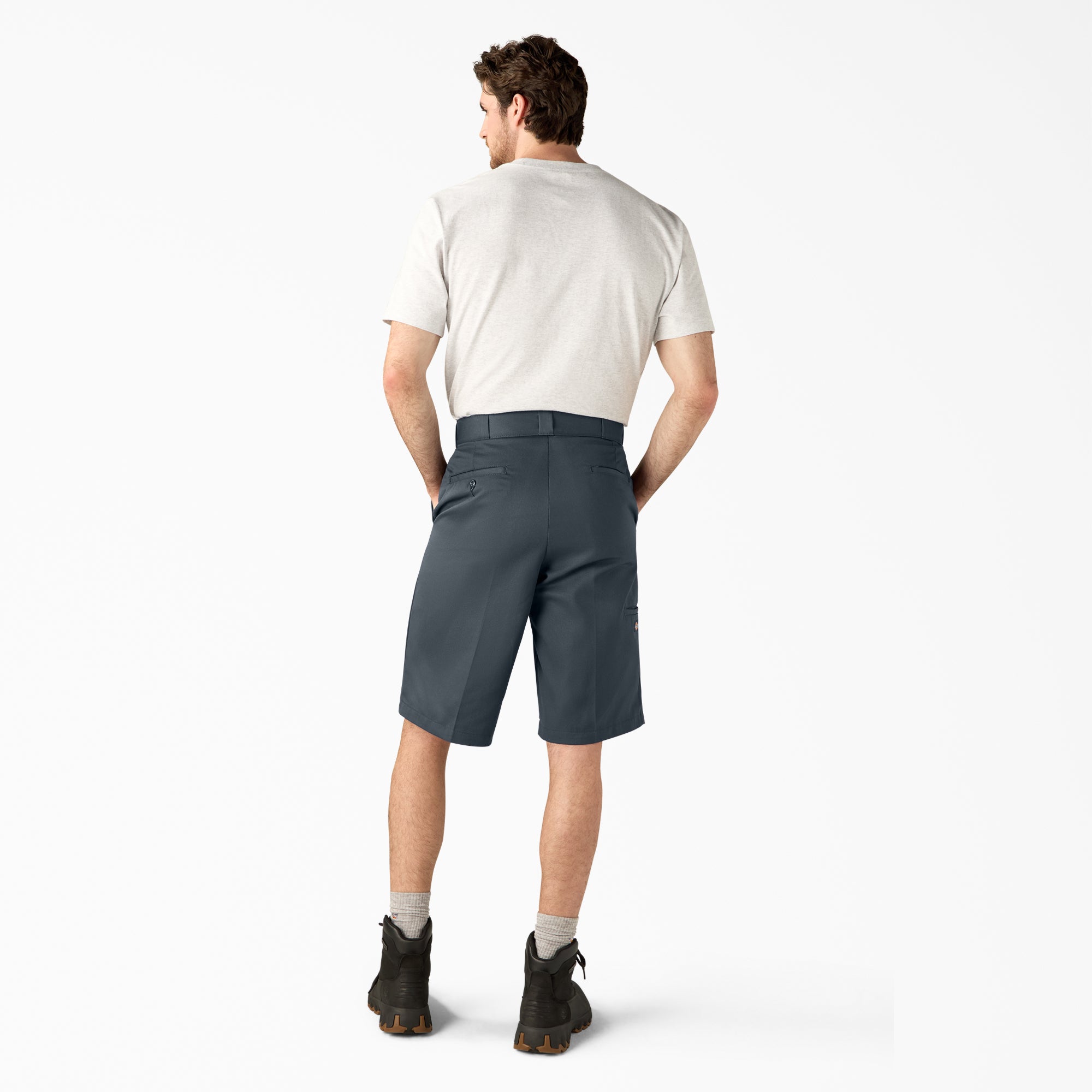 "Loose Fit Flat Front Work Shorts, 13"""