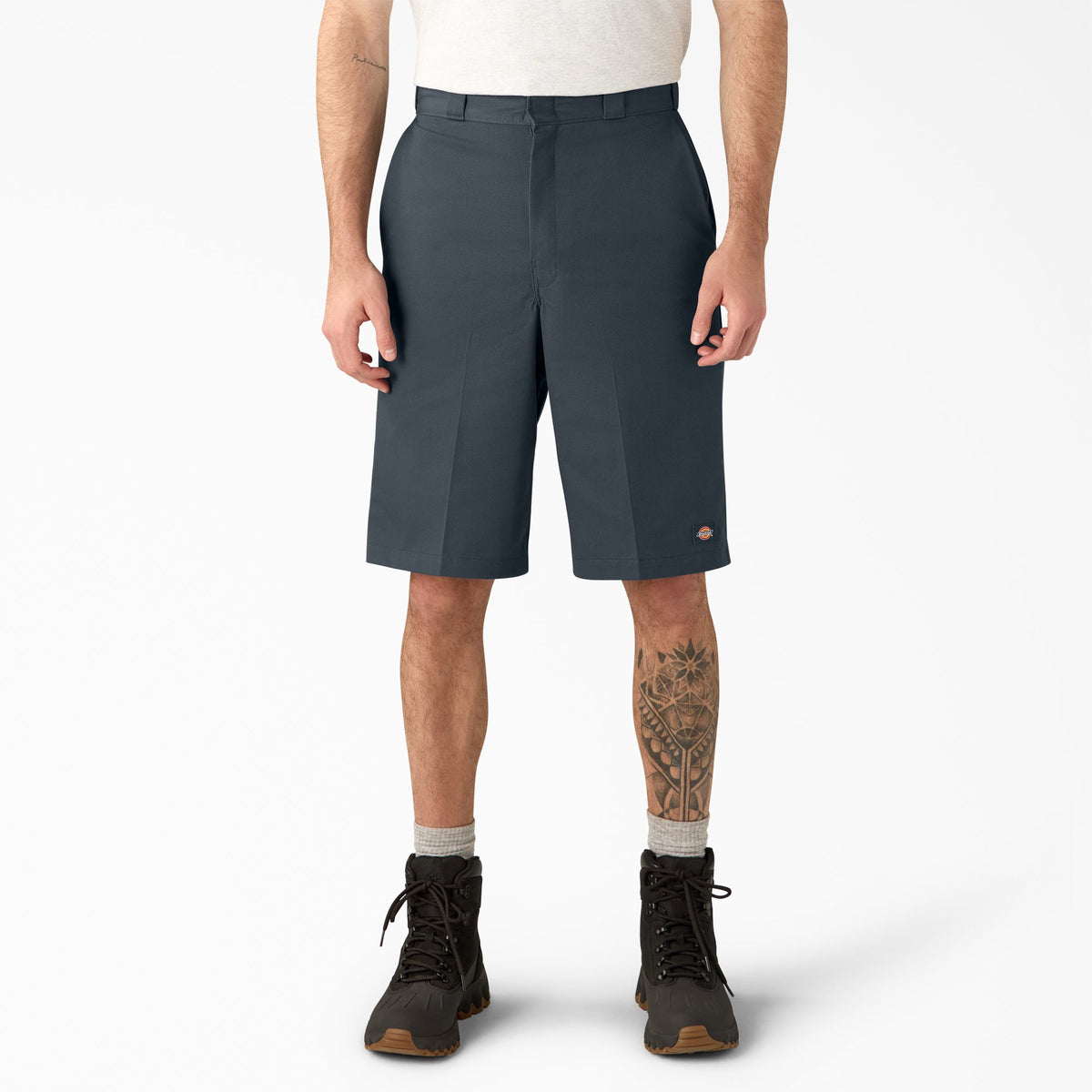 "Loose Fit Flat Front Work Shorts, 13"""