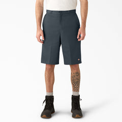 "Loose Fit Flat Front Work Shorts, 13"""
