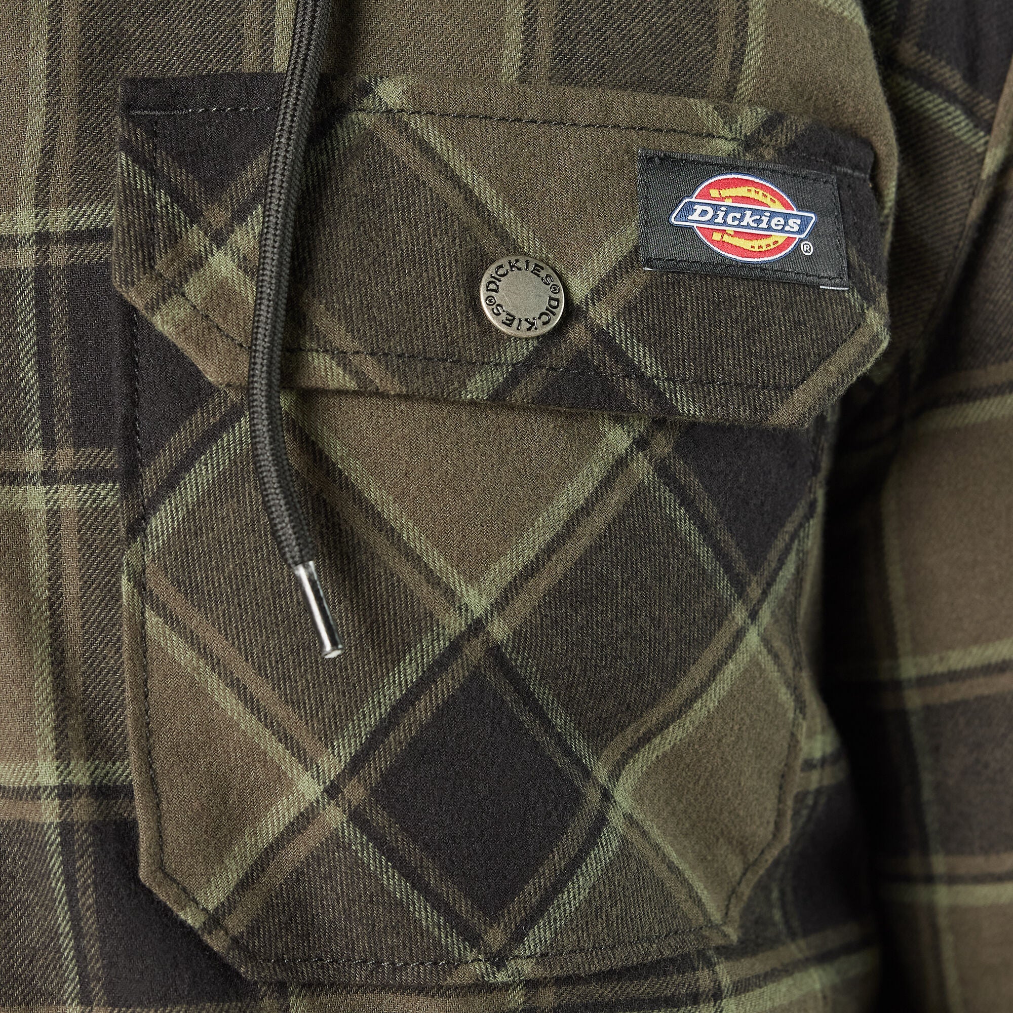 "Water Repellent Flannel Hooded Shirt Jacket"