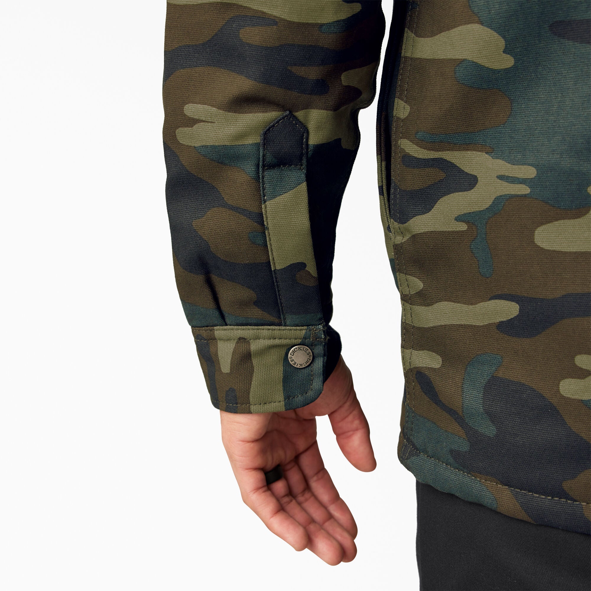 "Water Repellent Duck Hooded Shirt Jacket"