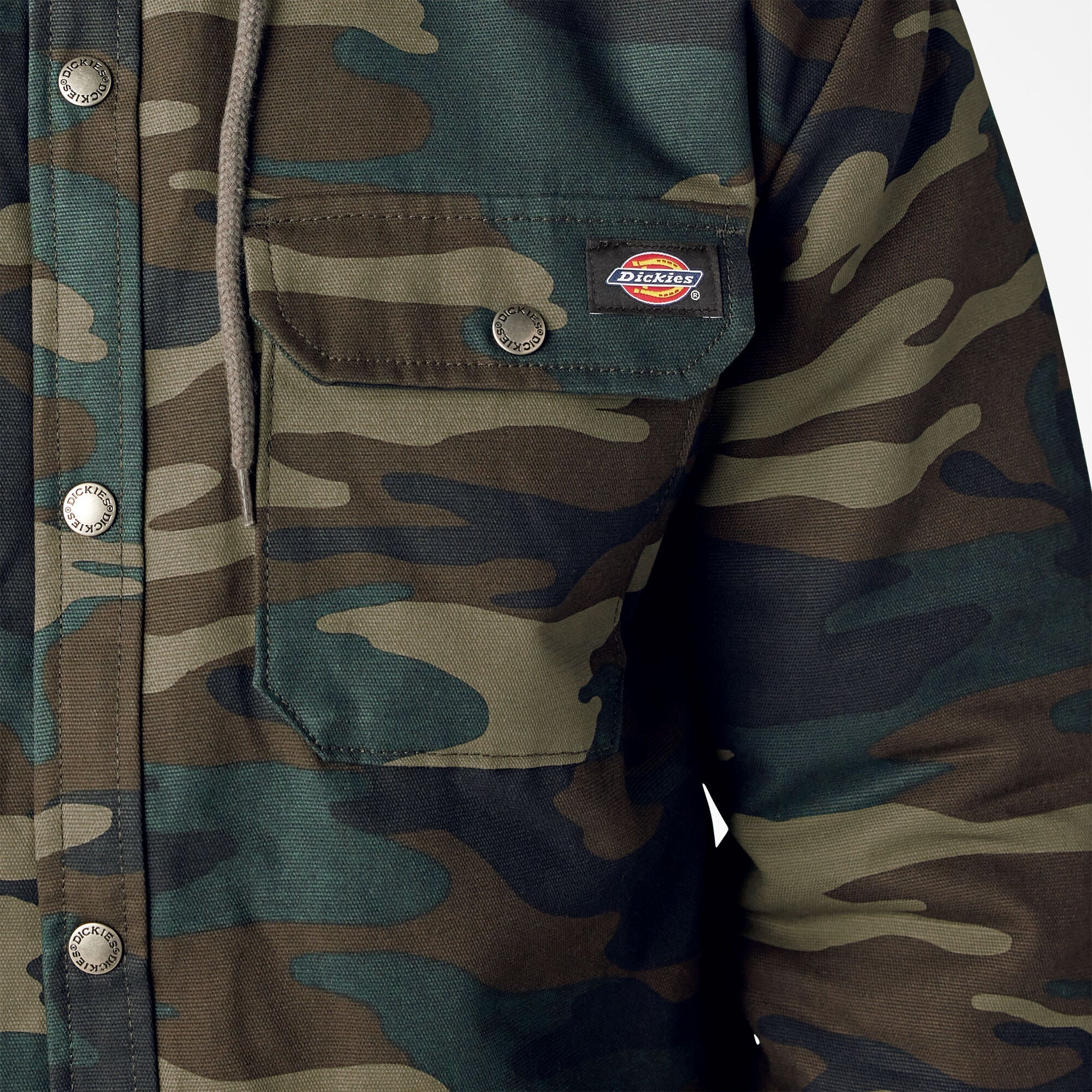"Water Repellent Duck Hooded Shirt Jacket"
