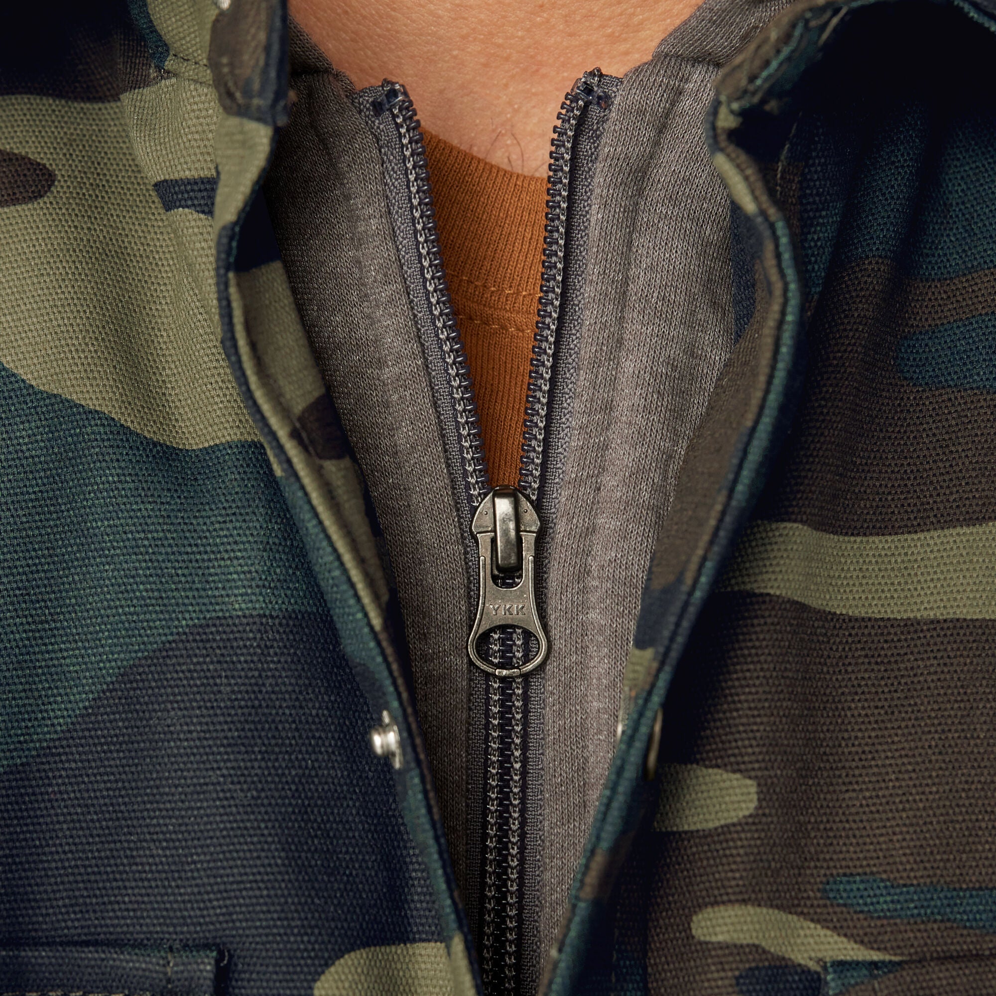 "Water Repellent Duck Hooded Shirt Jacket"
