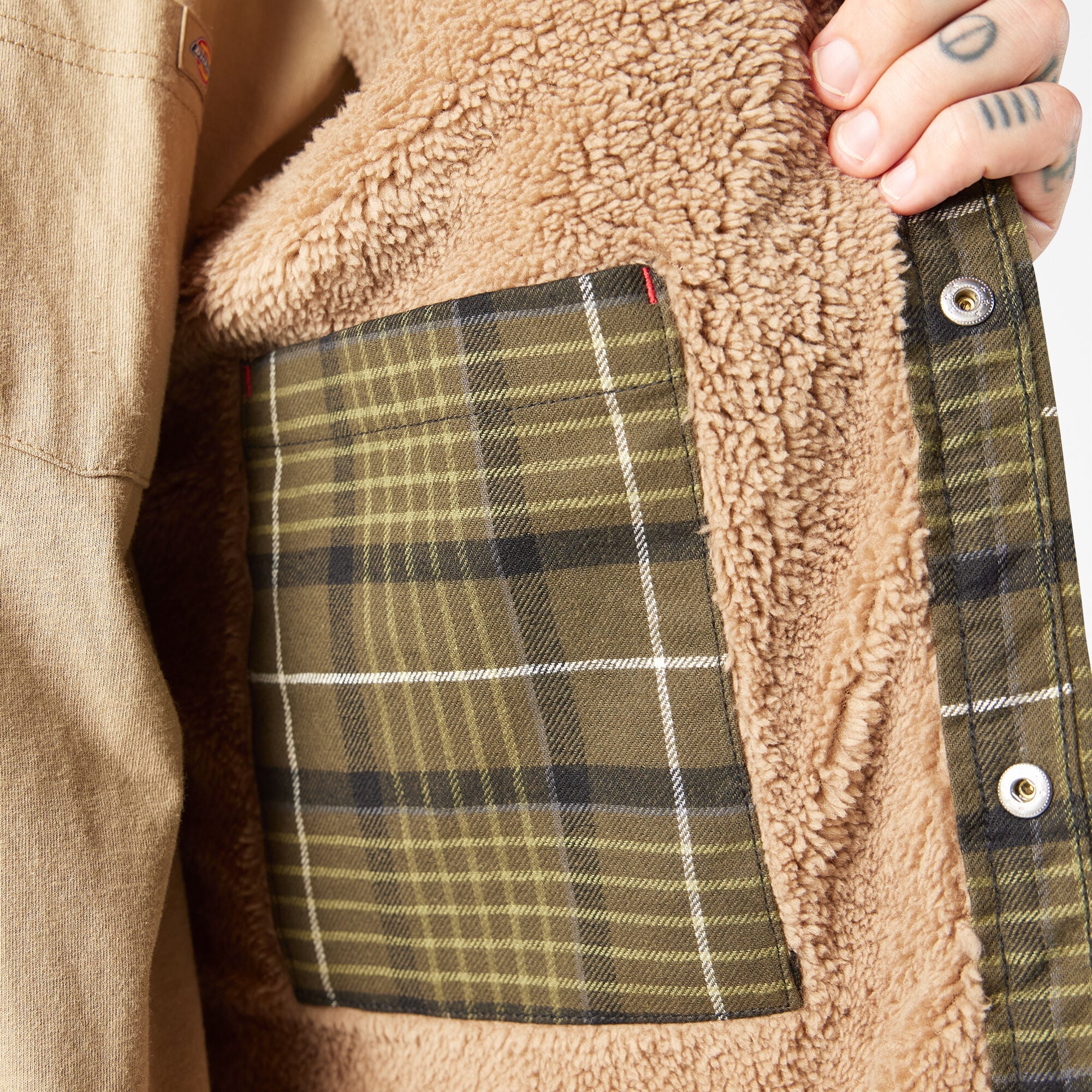 "Water Repellent Fleece-Lined Flannel Shirt Jacket"