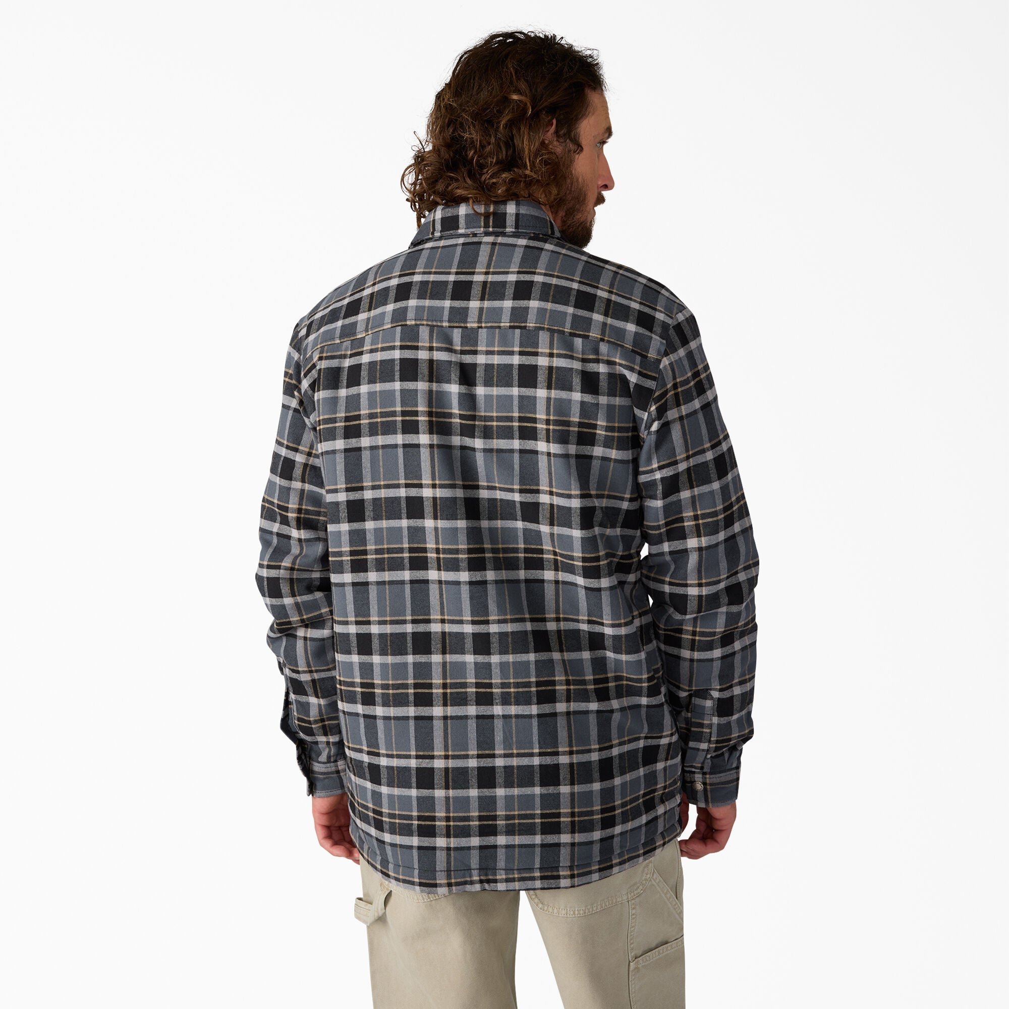 "Water Repellent Fleece-Lined Flannel Shirt Jacket"