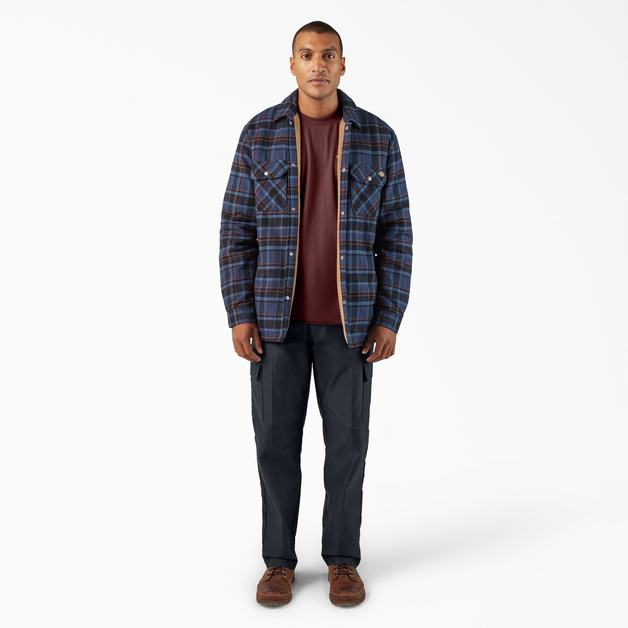 "Water Repellent Fleece-Lined Flannel Shirt Jacket"