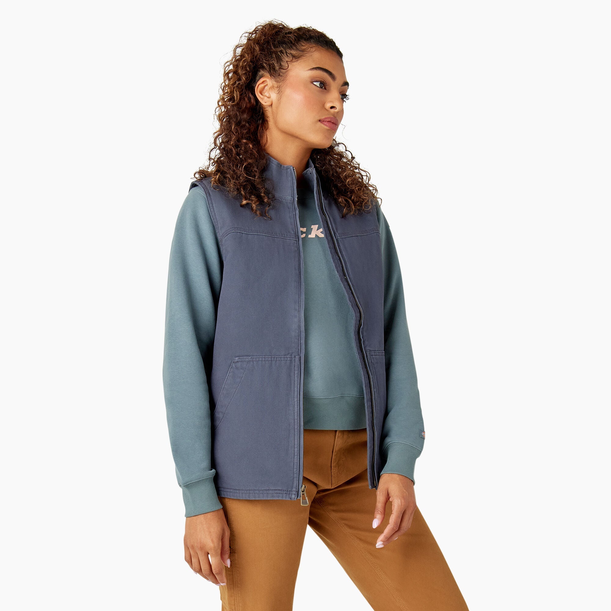 "Women's Fleece Lined Duck Canvas Vest"