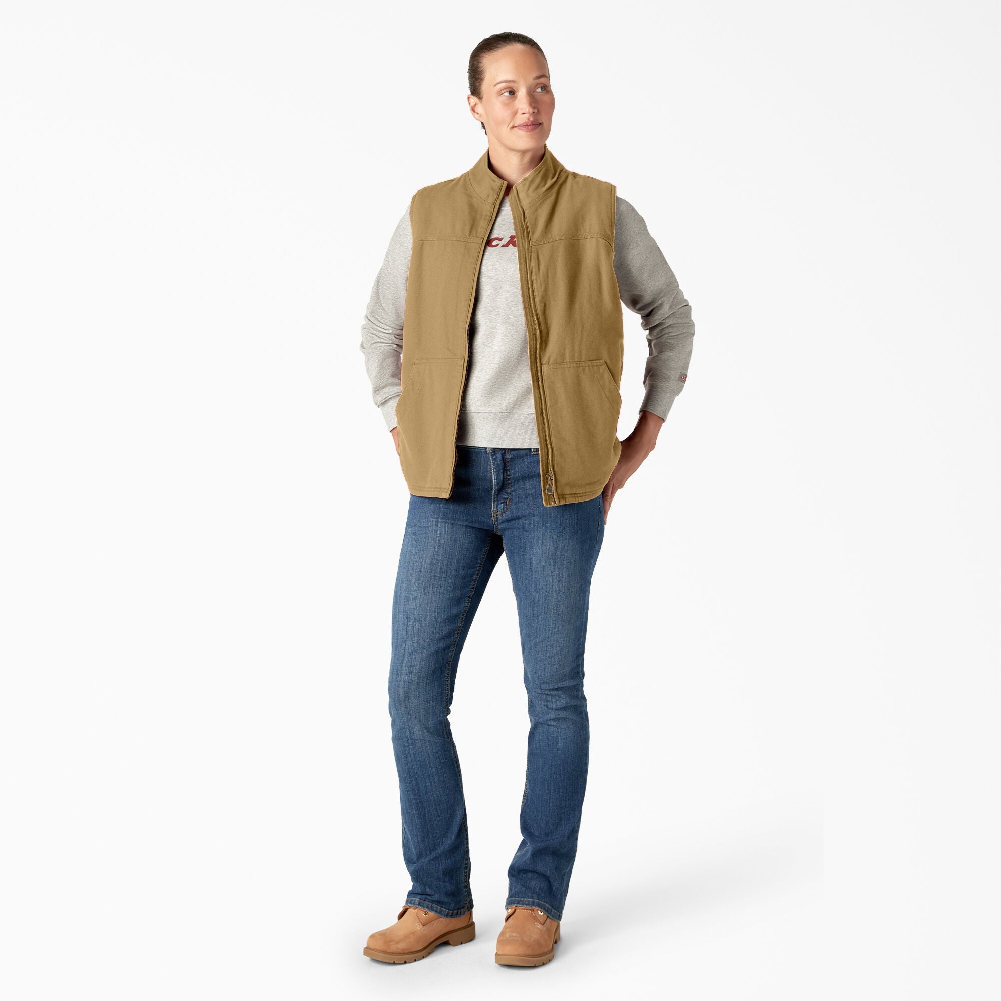 "Women's Fleece Lined Duck Canvas Vest"