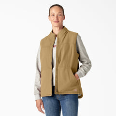 "Women's Fleece Lined Duck Canvas Vest"