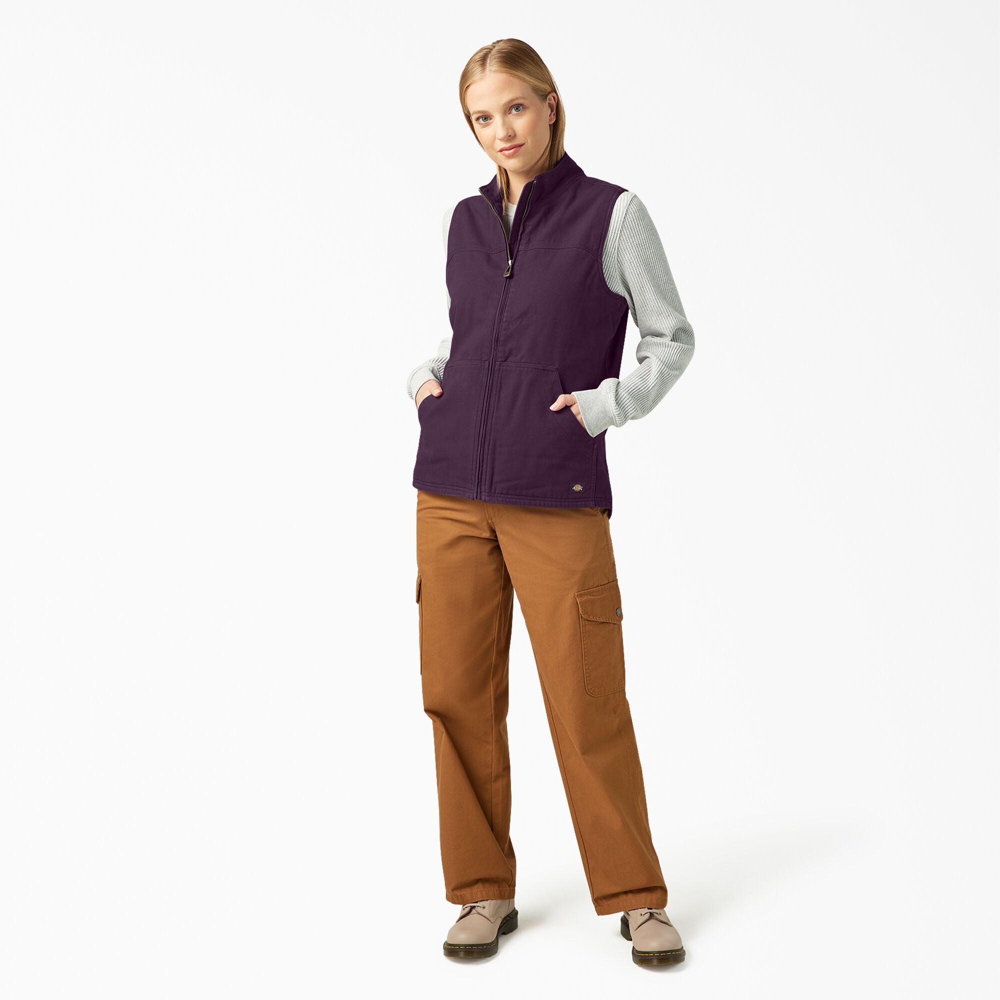 "Women's Fleece Lined Duck Canvas Vest"