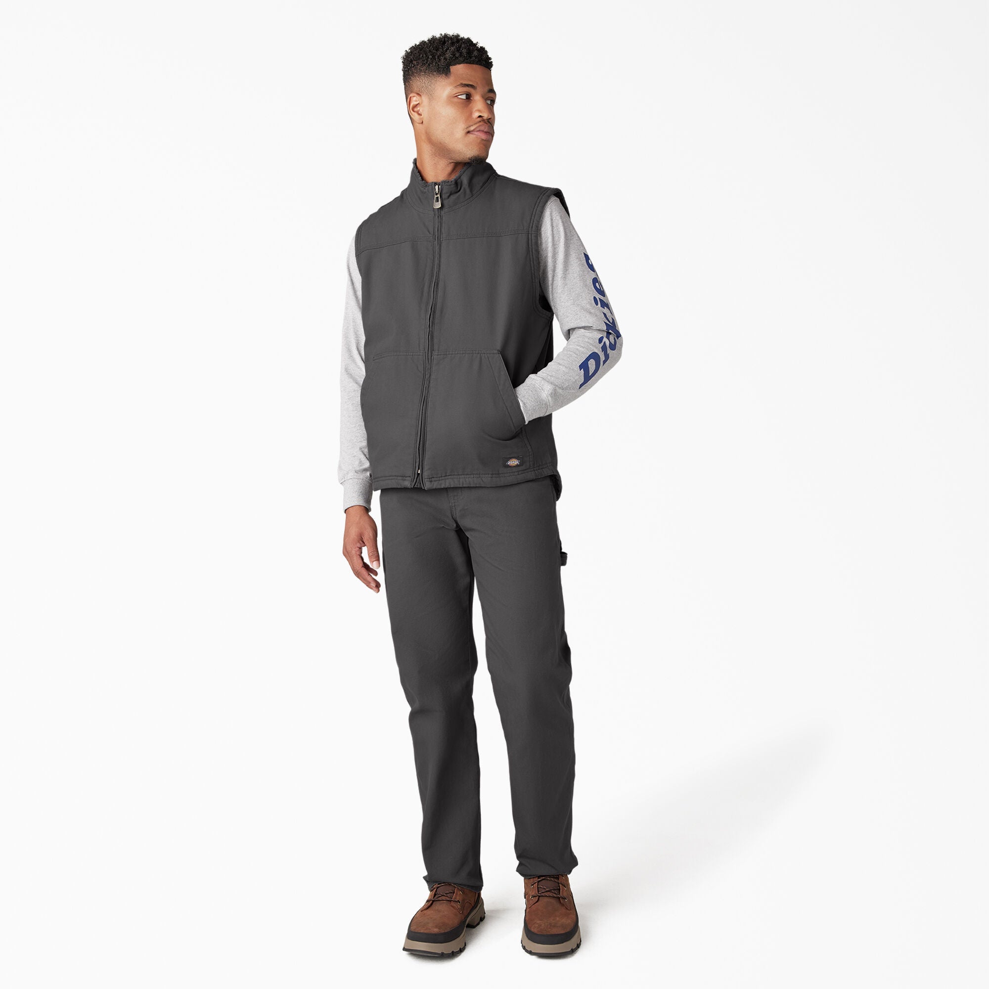 "Duck Canvas High Pile Fleece Lined Vest"