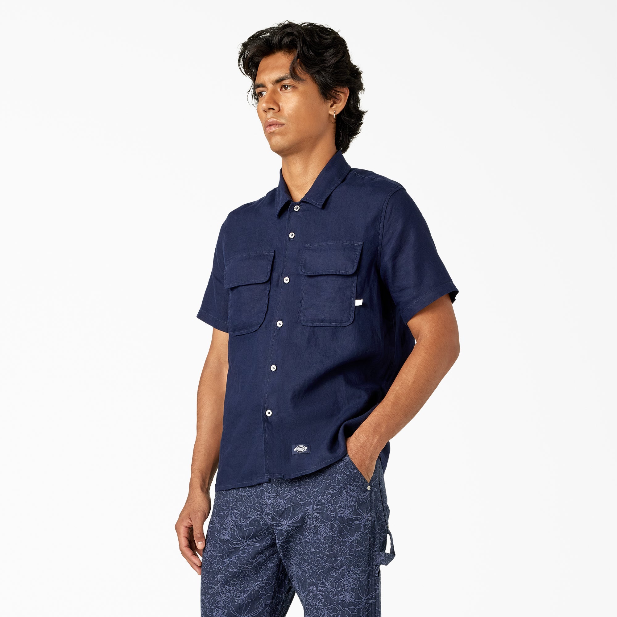 "Short Sleeve Linen Work Shirt"