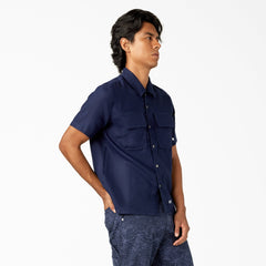 "Short Sleeve Linen Work Shirt"