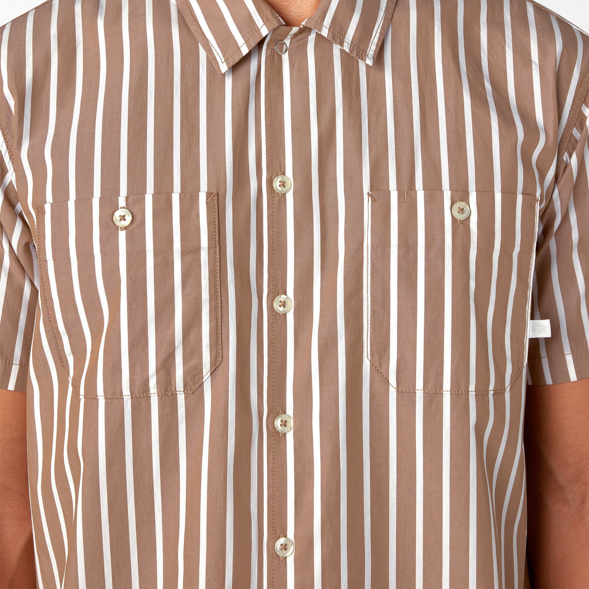 "Short Sleeve Striped Service Shirt"