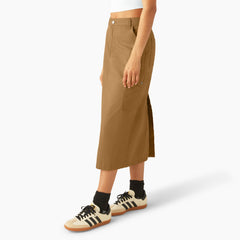 "Women's Duck Canvas Cargo Midi Skirt"