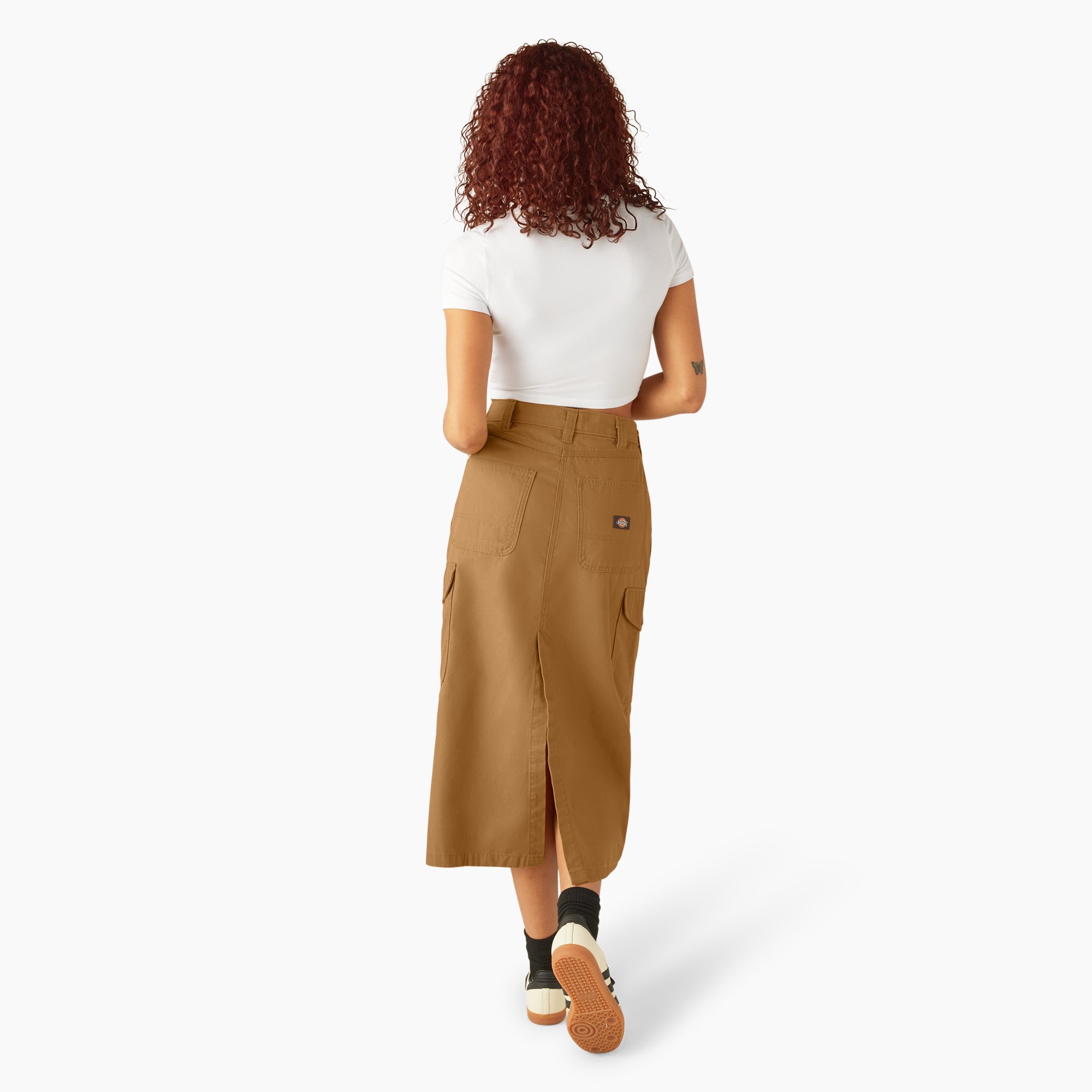 "Women's Duck Canvas Cargo Midi Skirt"