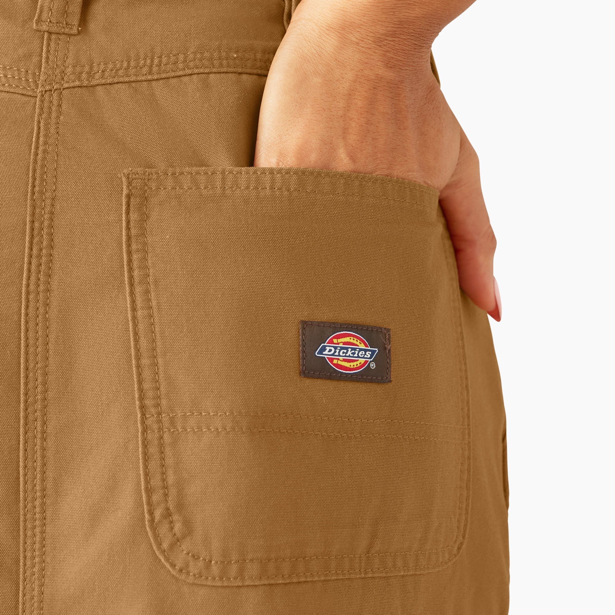 "Women's Duck Canvas Cargo Midi Skirt"