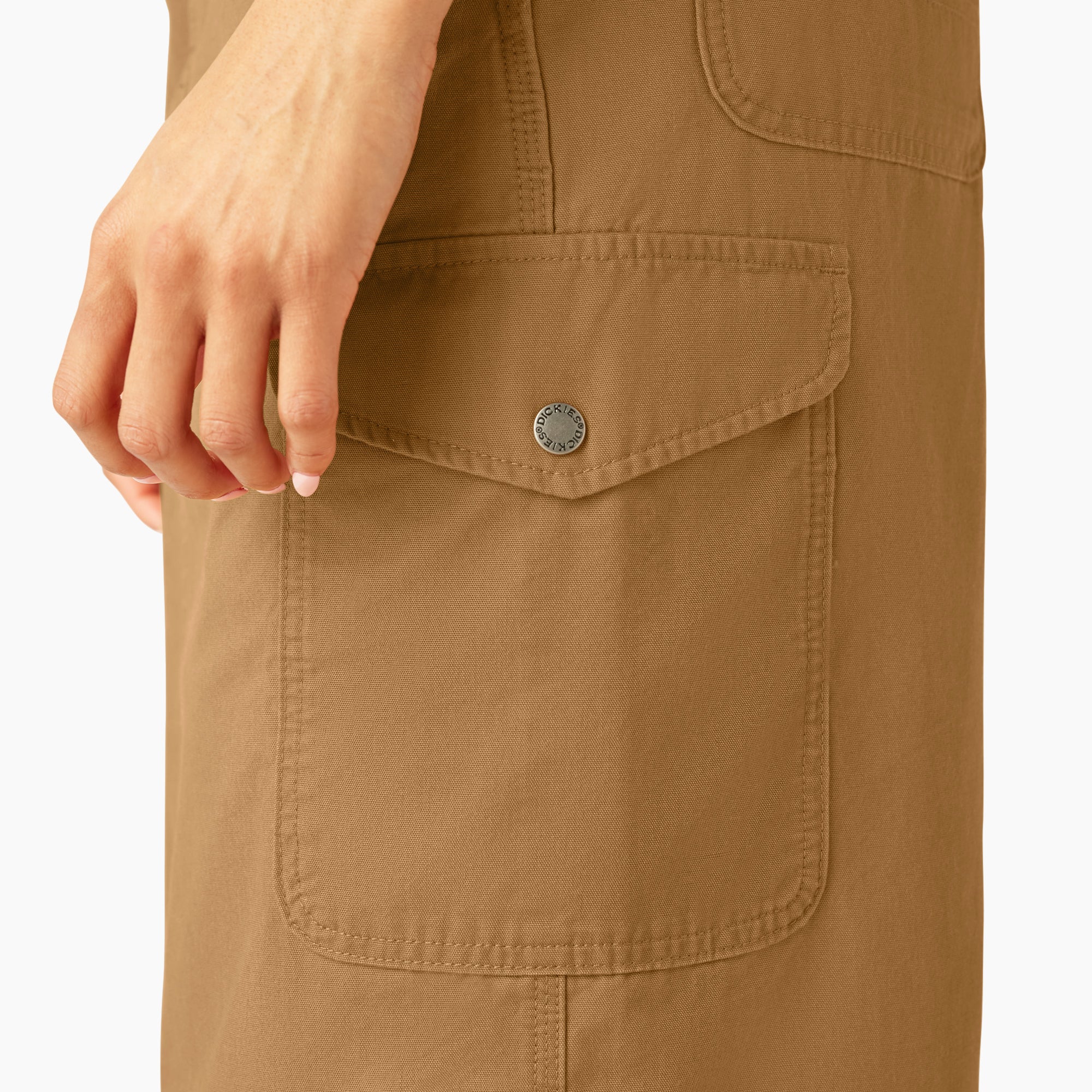 "Women's Duck Canvas Cargo Midi Skirt"