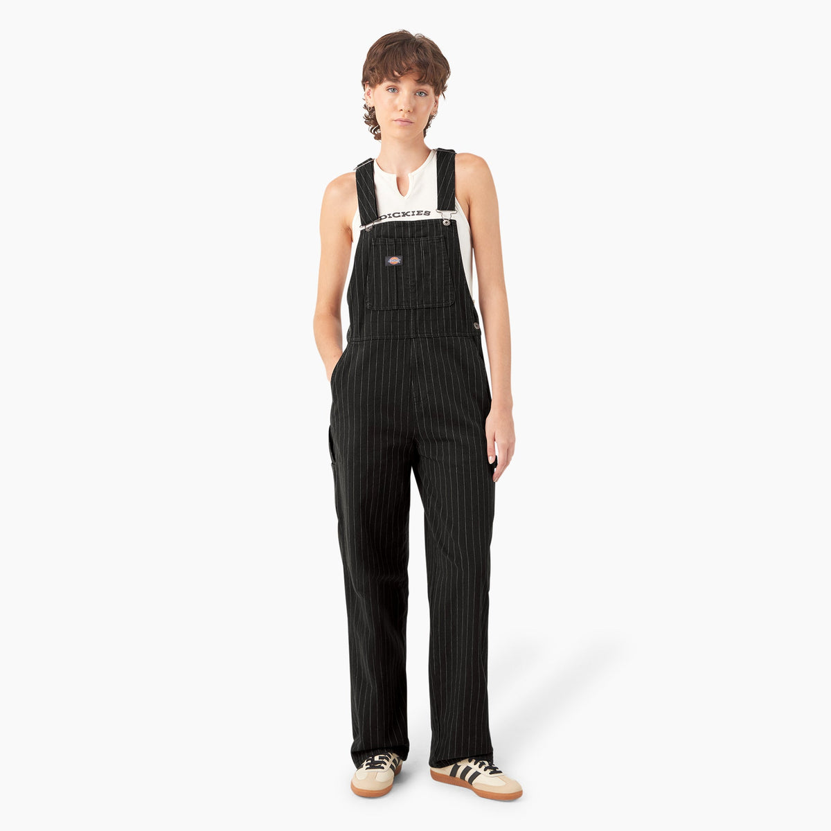 "Women's Pinstripe Service Bib Overalls"
