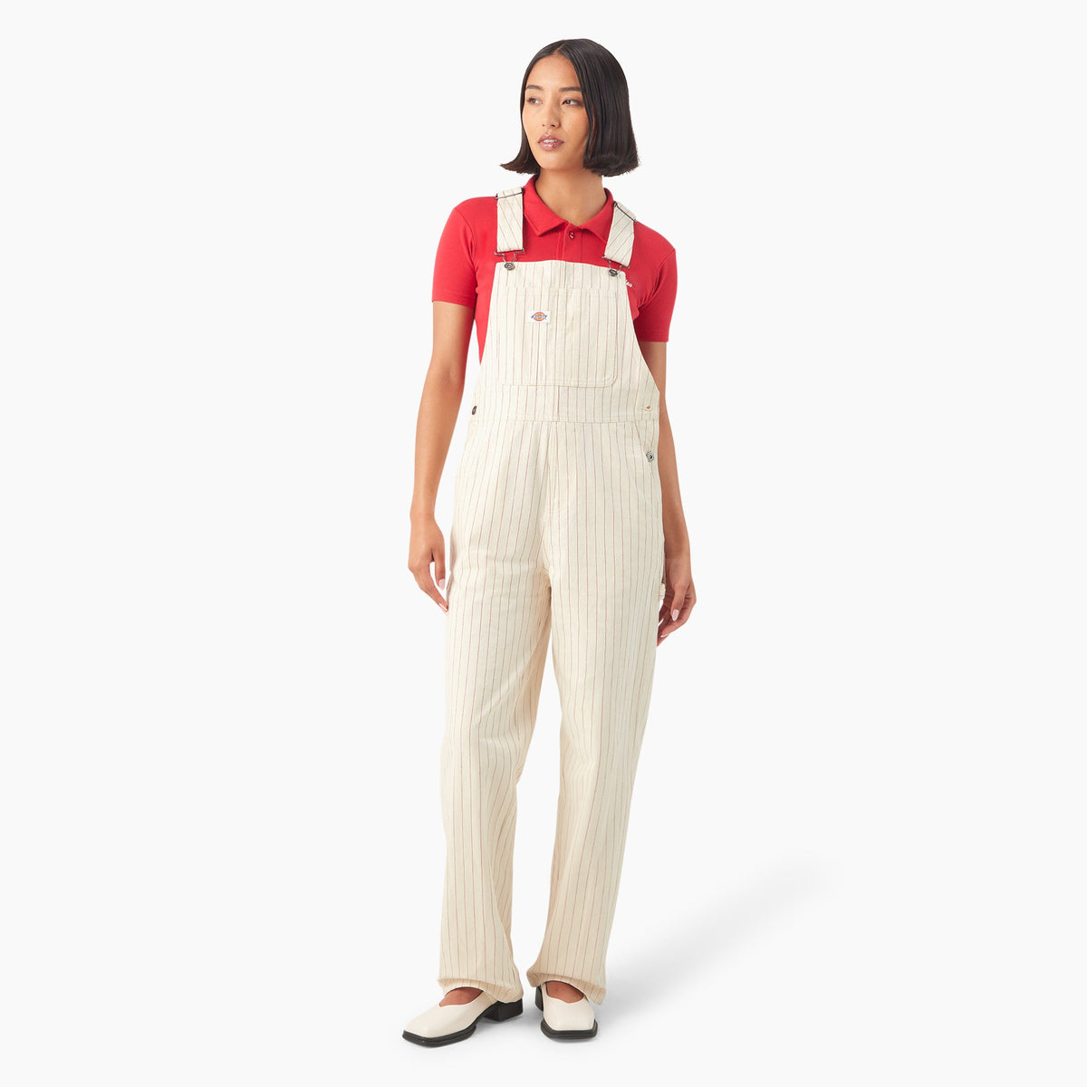 "Women's Pinstripe Service Bib Overalls"