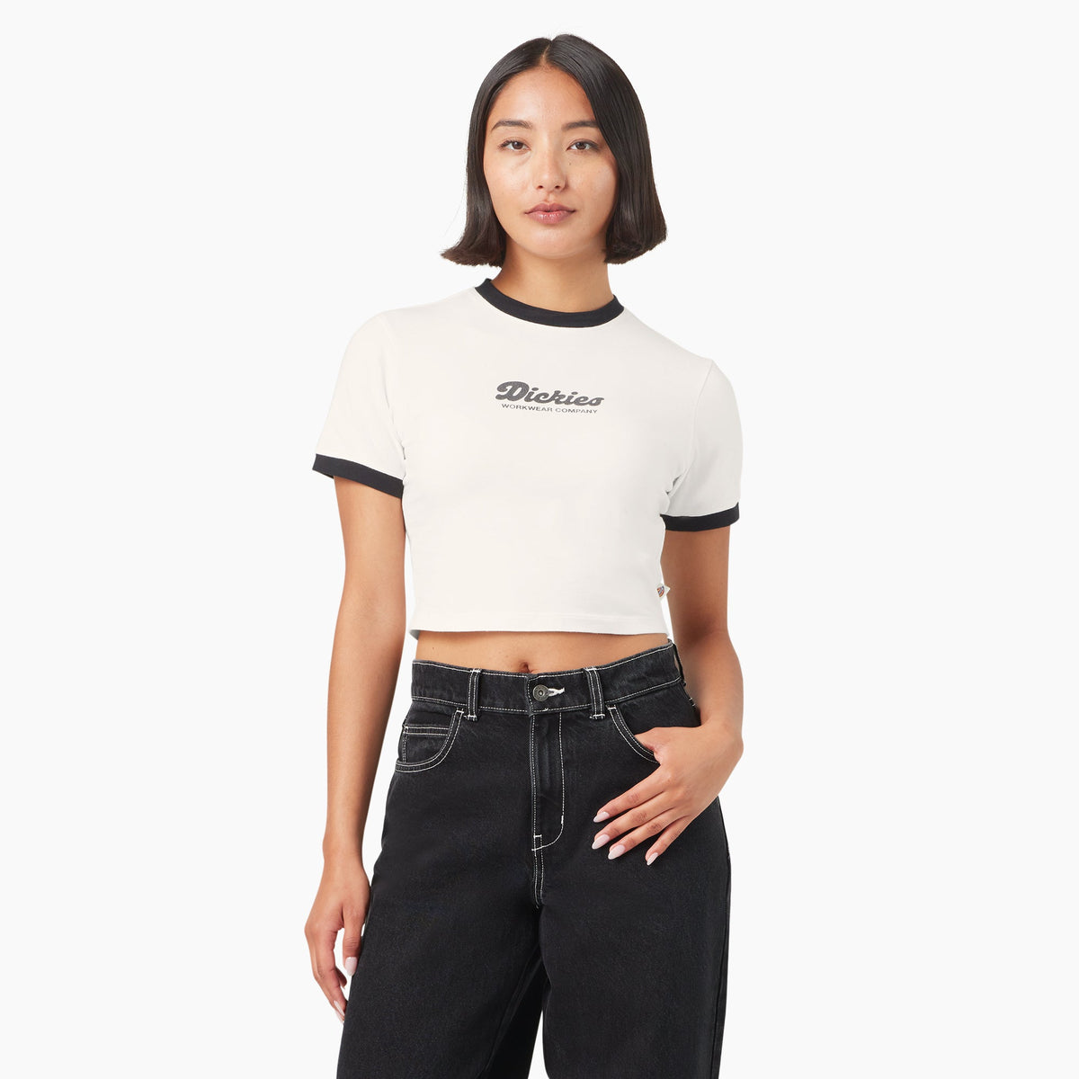 "Women's Lewistown Cropped Ringer T-Shirt"