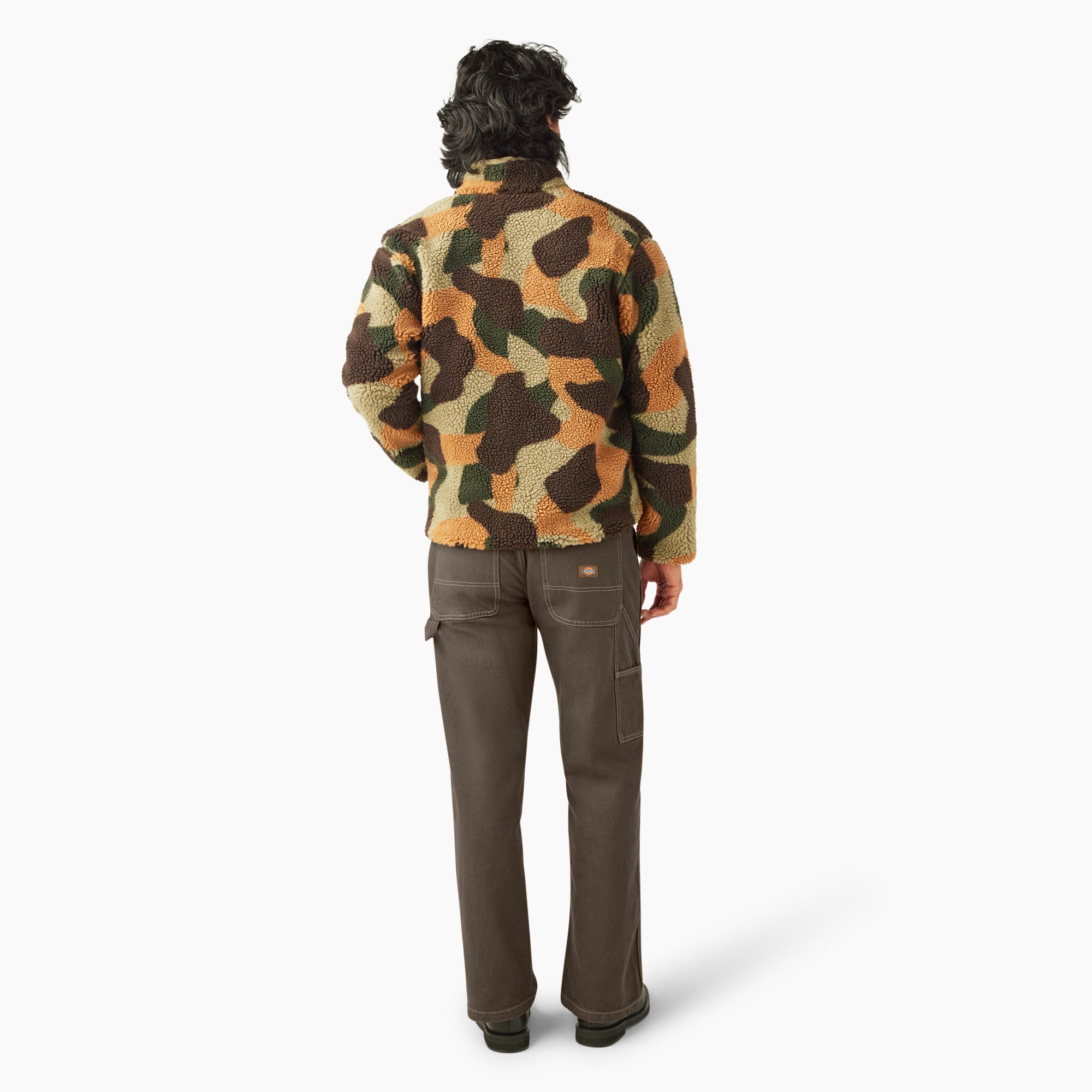"Relaxed Fit High Pile Fleece Camo Jacket"
