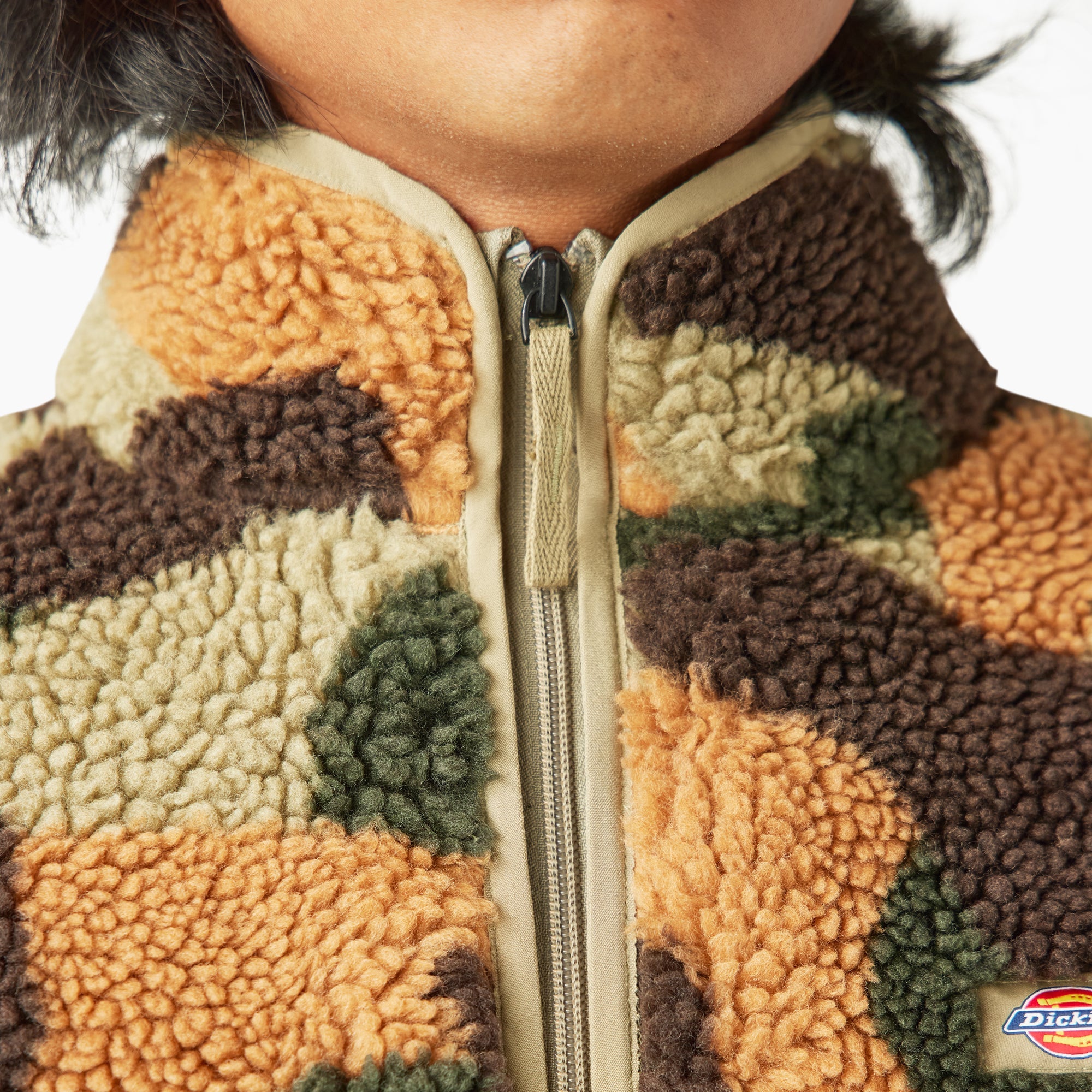 "Relaxed Fit High Pile Fleece Camo Jacket"