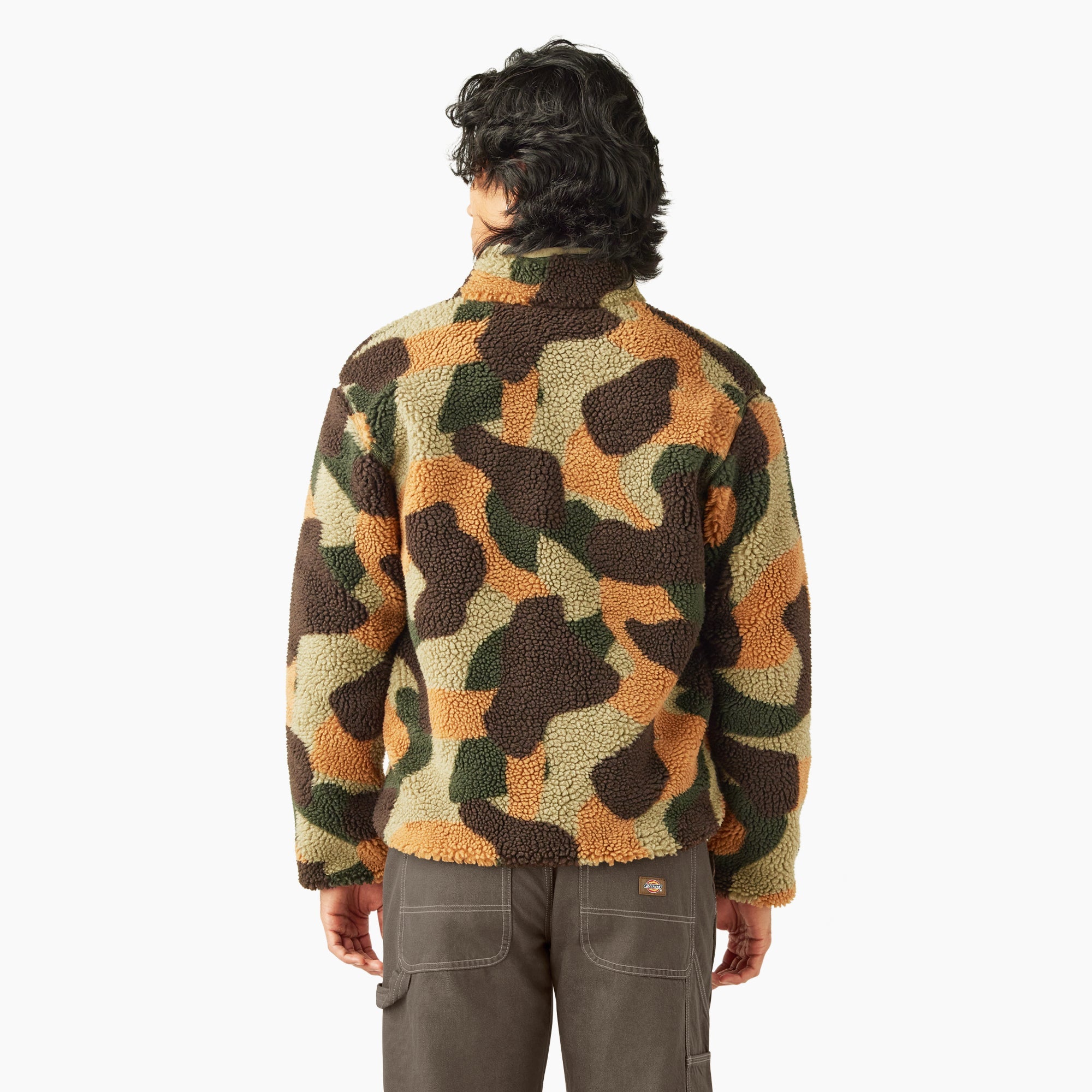 "Relaxed Fit High Pile Fleece Camo Jacket"