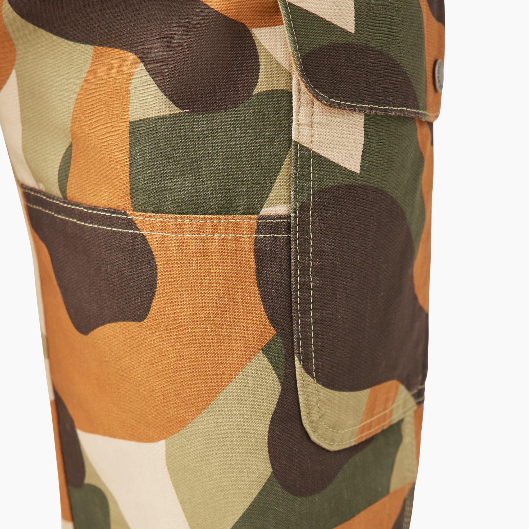 "Camo Print Duck Cargo Pants"