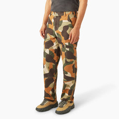 "Camo Print Duck Cargo Pants"
