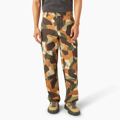 "Camo Print Duck Cargo Pants"