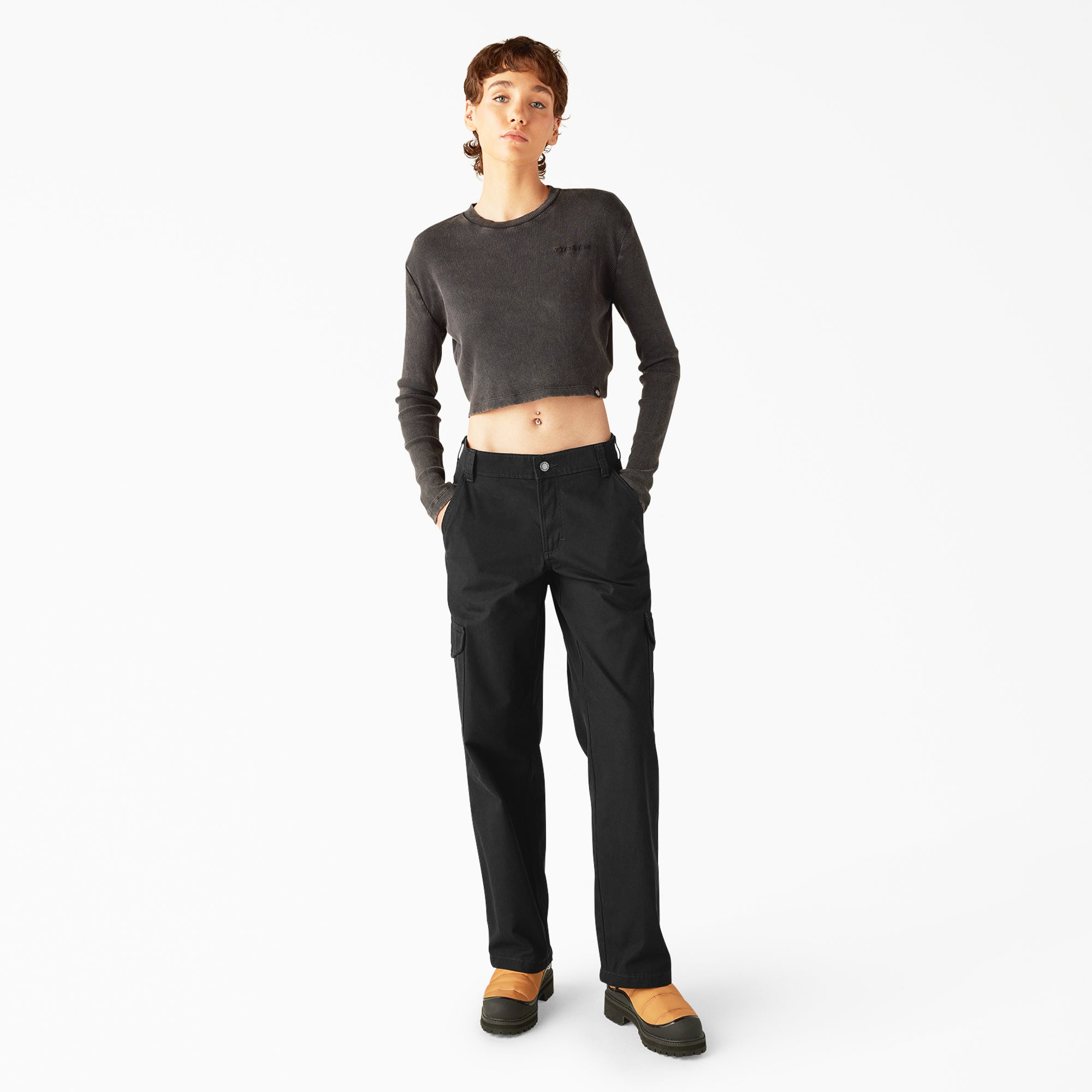 "Women's Relaxed Fit Duck Canvas Cargo Pants"