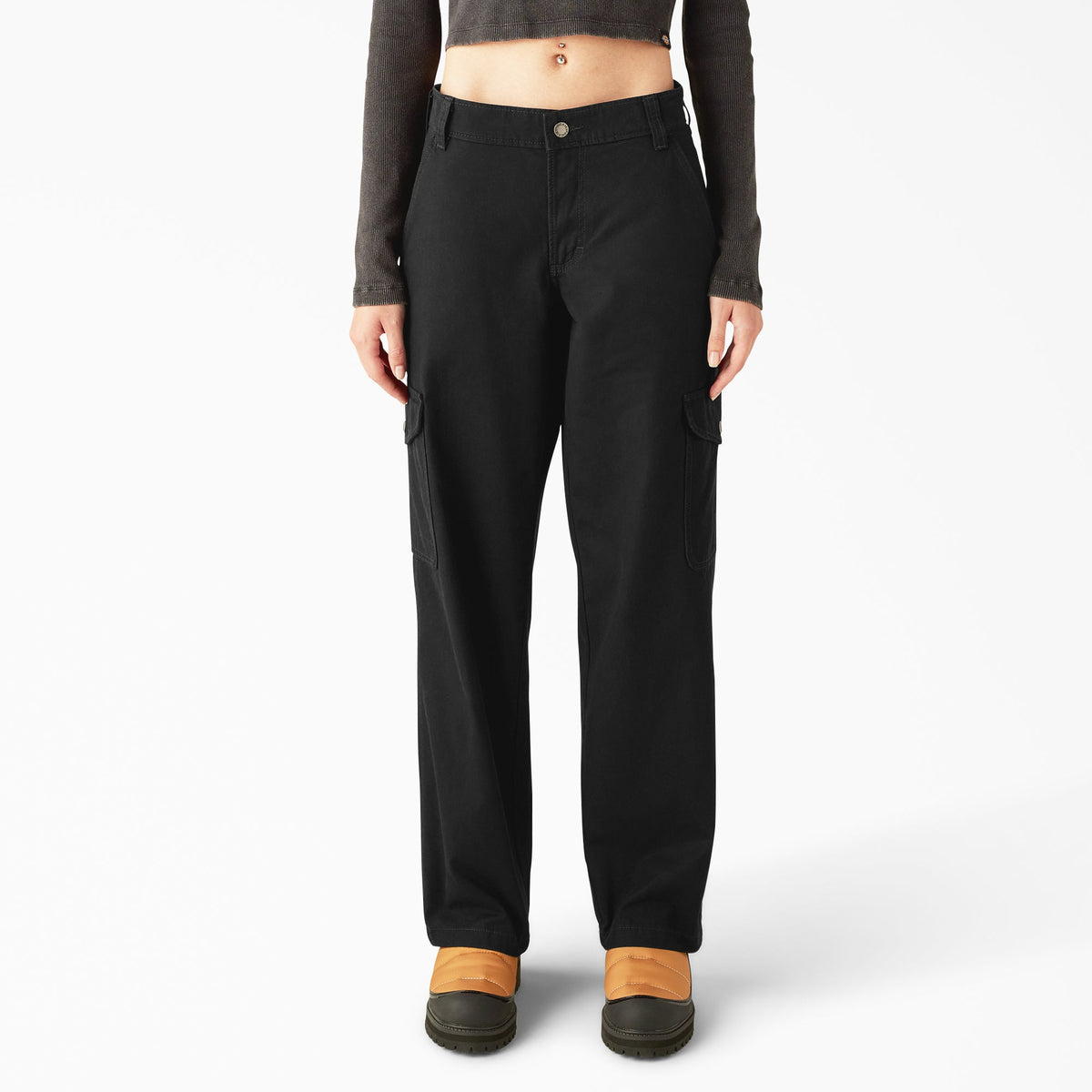 "Women's Relaxed Fit Duck Canvas Cargo Pants"