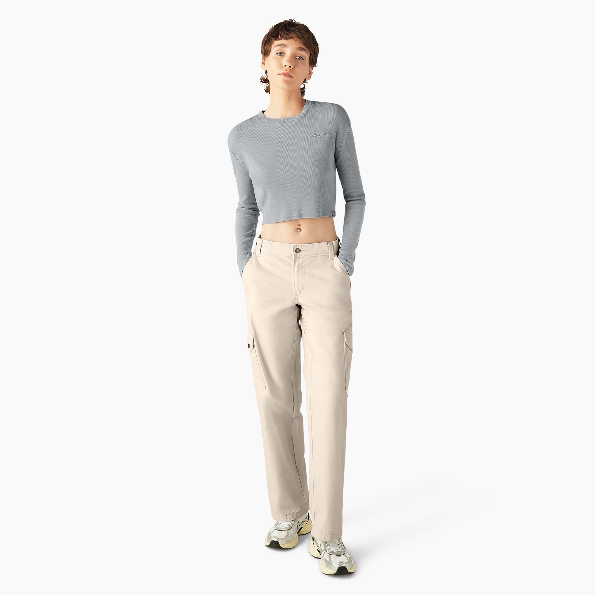 "Women's Relaxed Fit Duck Canvas Cargo Pants"