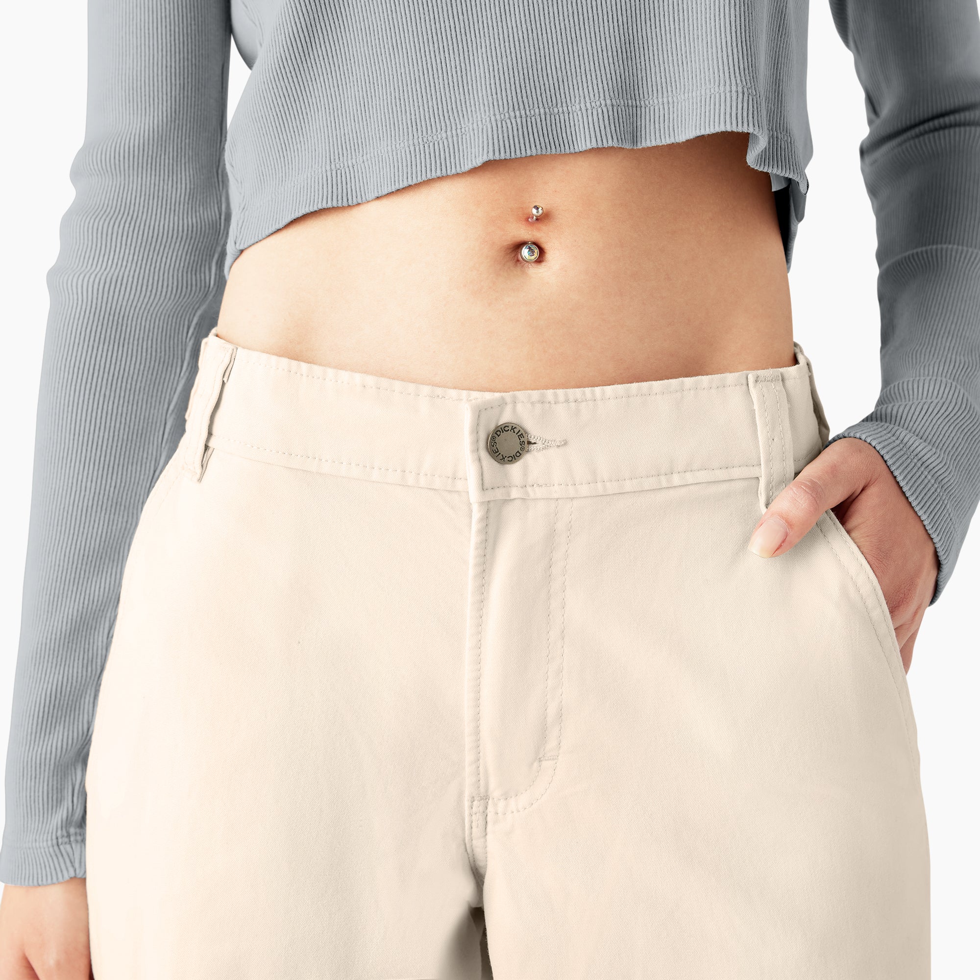 "Women's Relaxed Fit Duck Canvas Cargo Pants"