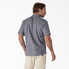"Dickies 1922 Short Sleeve Striped Chambray Shirt"