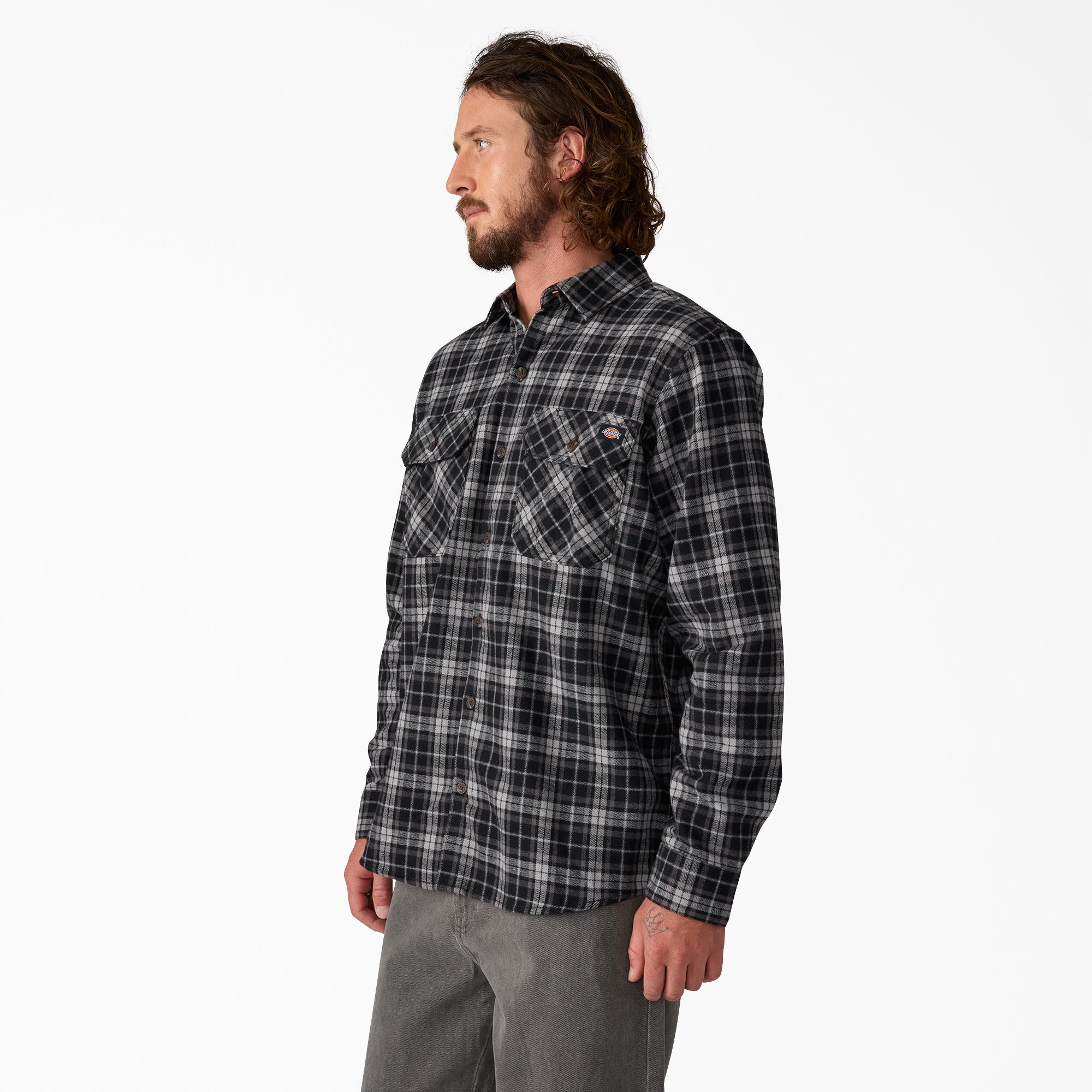 "Long Sleeve Flannel Work Shirt"
