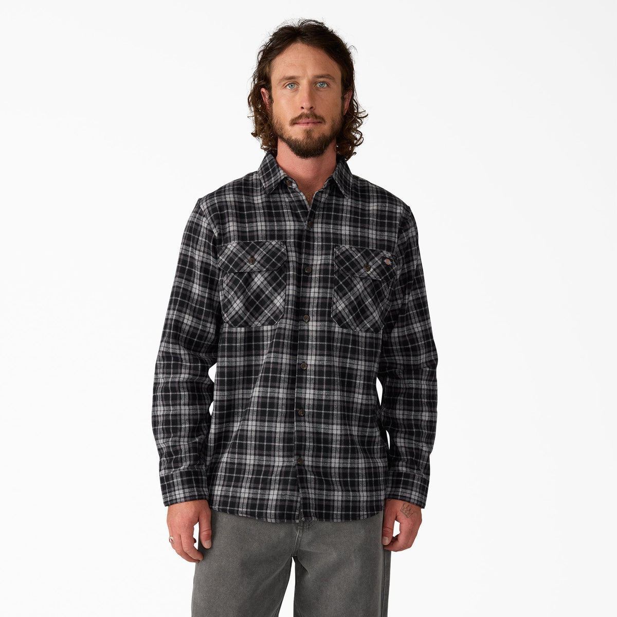 "Long Sleeve Flannel Work Shirt"