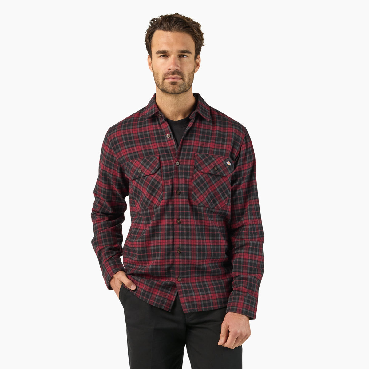 "Long Sleeve Flannel Work Shirt"