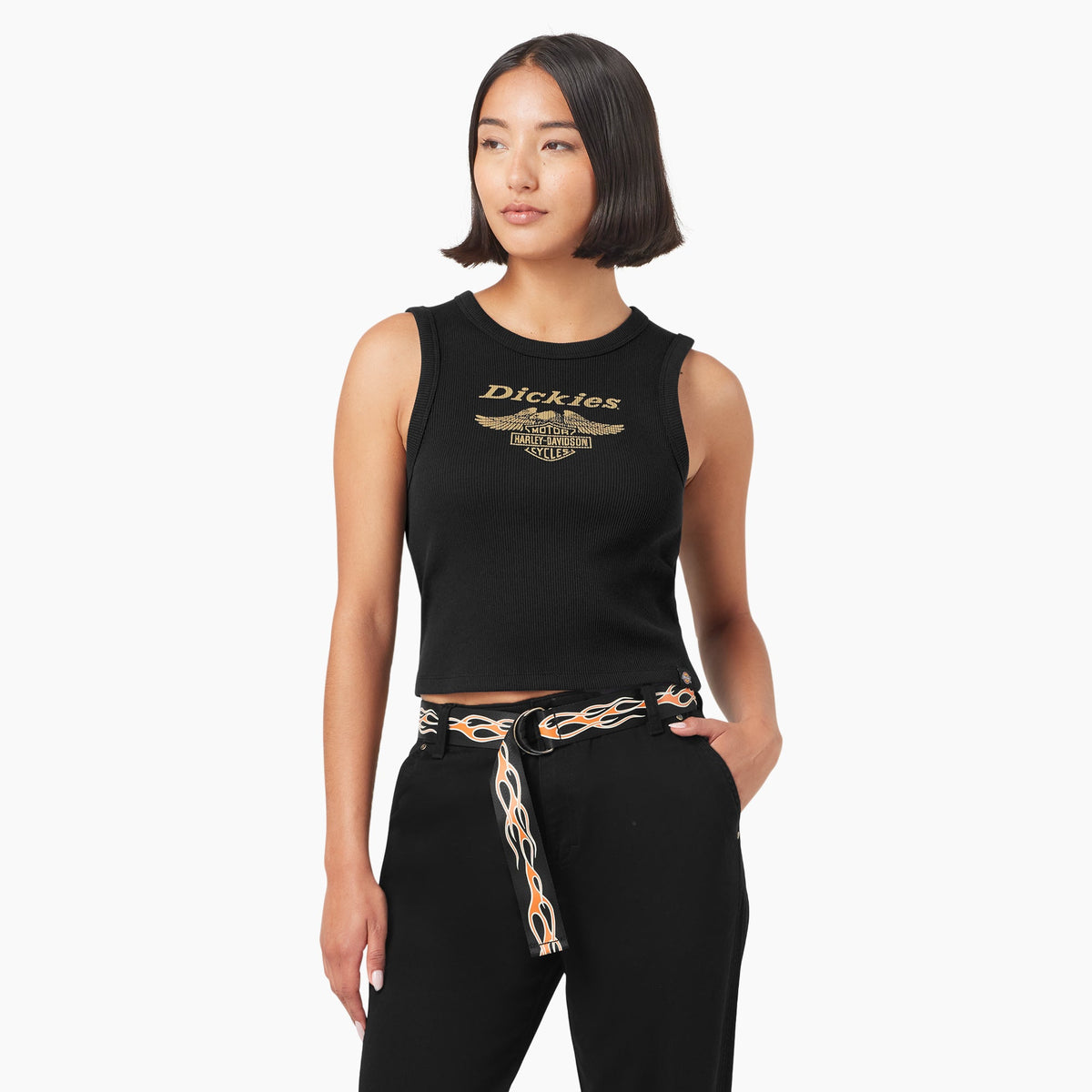 "Dickies x Harley-Davidson Women's Racerback Cropped Eagle Tank Top"