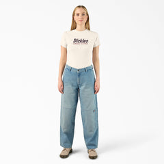 "Women's Loose Fit Double Knee Jeans"