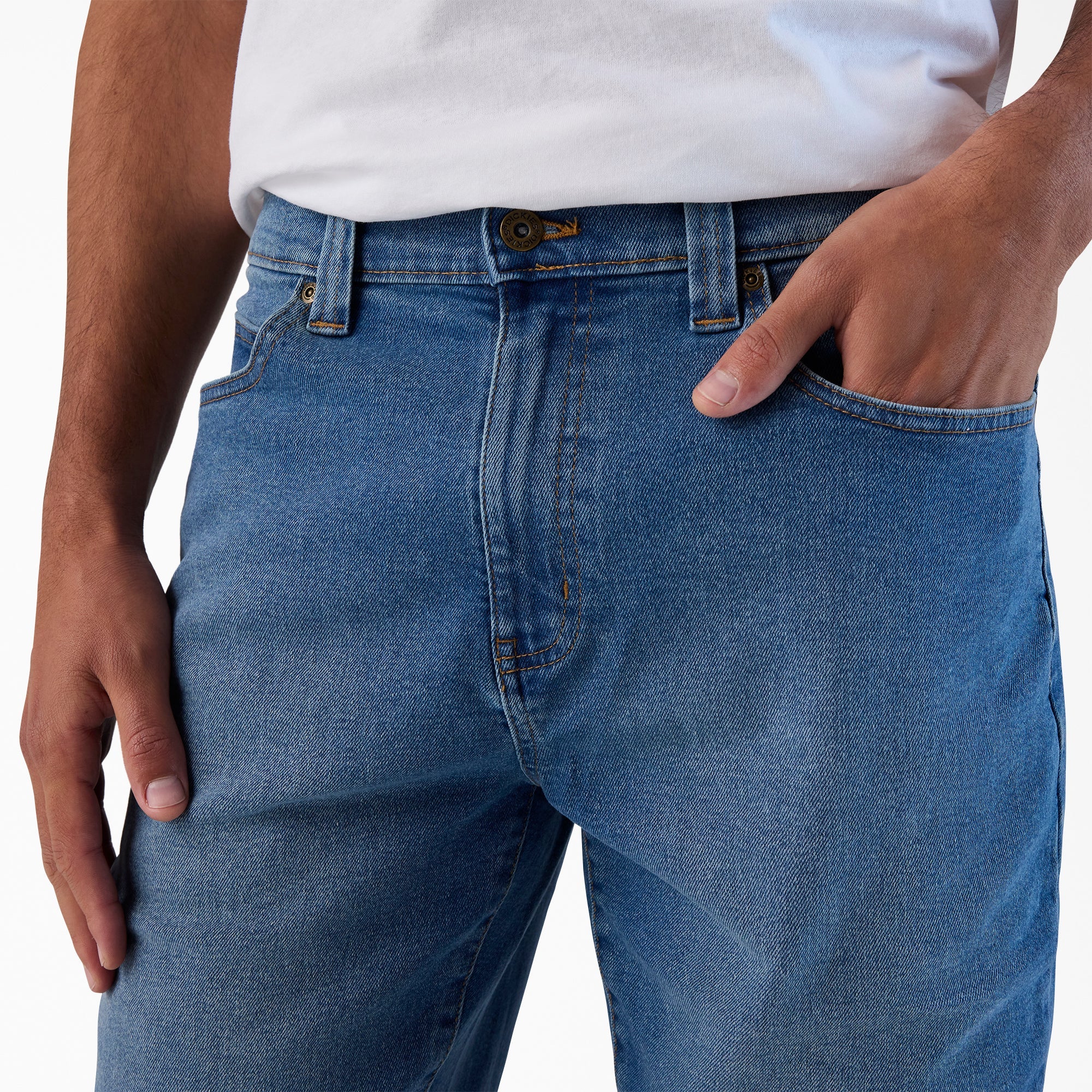 "FLEX 5-Pocket Denim Shorts, 11"""