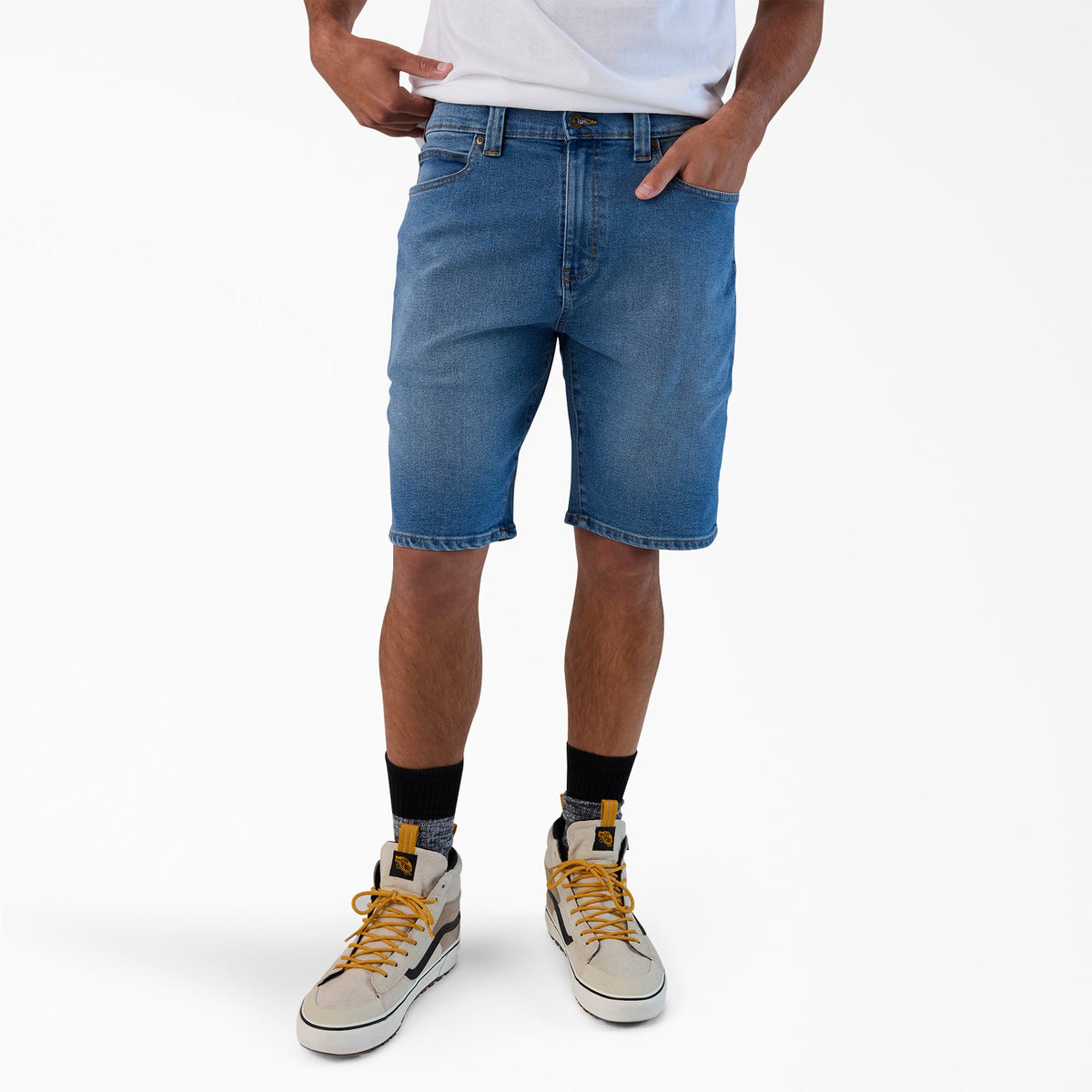 "FLEX 5-Pocket Denim Shorts, 11"""