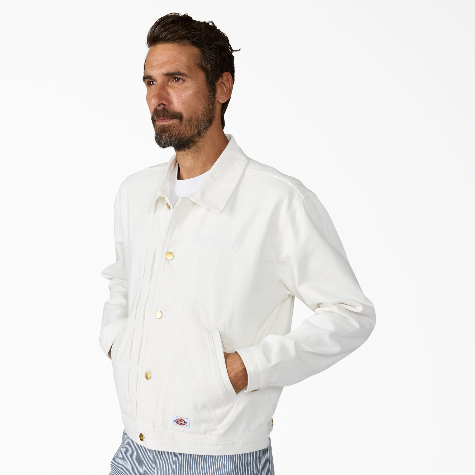 "Selvedge Pleated Denim Jacket"